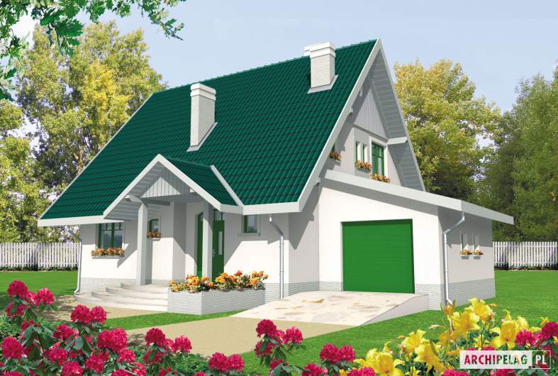 Projekt domu Hania G1 - wizualizacja frontowa