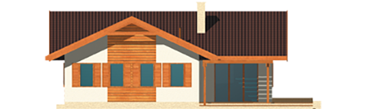 Grane - Projekt domu Grażka (z wiatą) - elewacja tylna