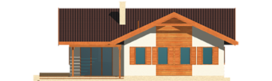 Grane - Projekt domu Grażka (z wiatą) - elewacja tylna