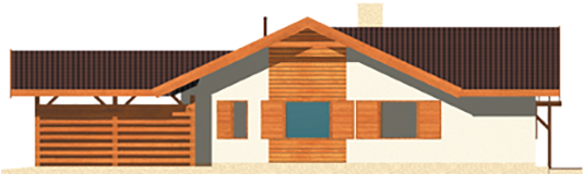 Grane - Projekt domu Grażka (z wiatą) - elewacja prawa