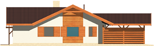 Grane - Projekt domu Grażka (z wiatą) - elewacja prawa