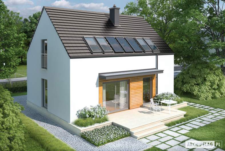 Projekt domu E1 II ECONOMIC (wersja A) - widok z góry