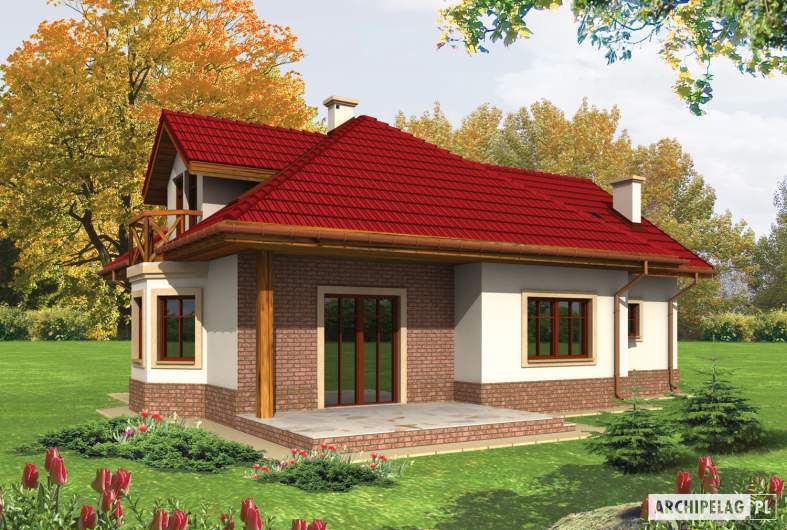 Projekt domu Rene G1 - wizualizacja ogrodowa