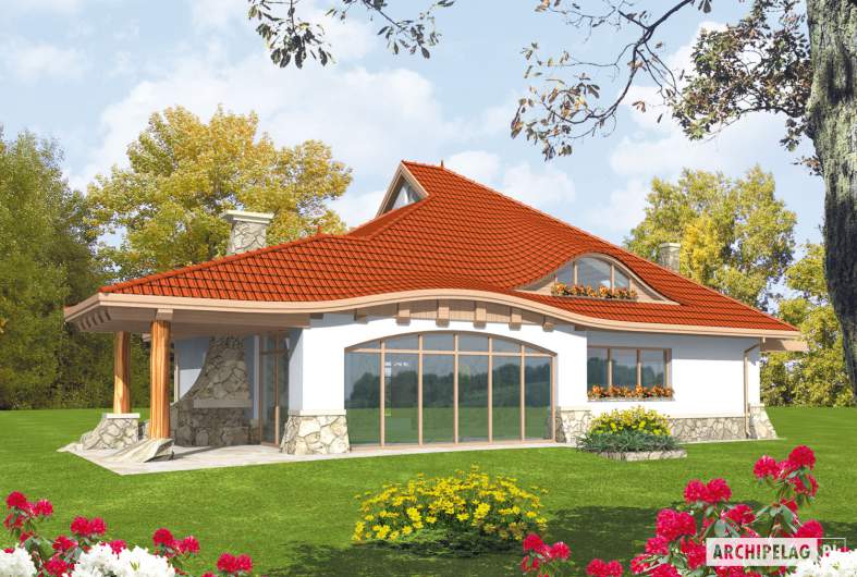 Projekt domu Gustaw G2 - wizualizacja ogrodowa