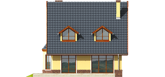 Ruth G1 - Projekt domu Ruta G1 - elewacja tylna