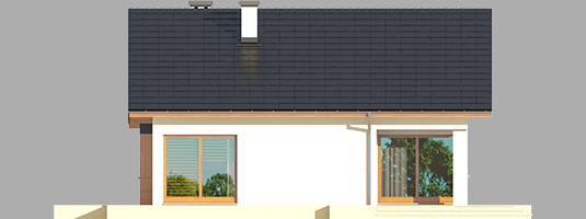 Tori III ECONOMIC A - Projekt domu Tori III ECONOMIC (wersja A) - elewacja tylna