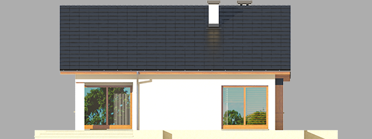 Tori III ECONOMIC A - Projekt domu Tori III ECONOMIC (wersja A) - elewacja tylna