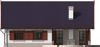 Klementine G1 - Projekt domu Klementynka G1 - elewacja tylna