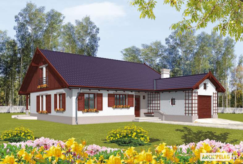 Projekt domu Klementynka G1 - wizualizacja frontowa
