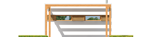 AA G41 - Budynek gospodarczy G41 (z wiatą) - elewacja frontowa