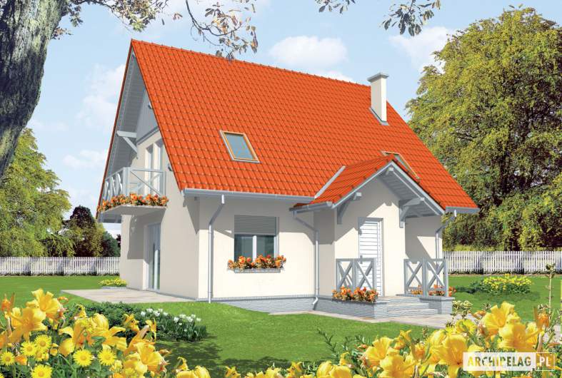 Projekt domu Czesława II - wizualizacja frontowa