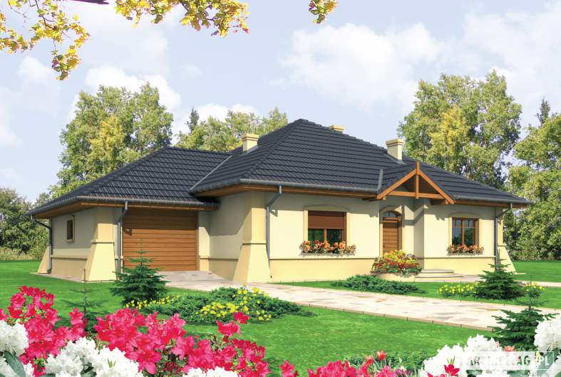 Projekt domu Huberta II G1 - wizualizacja frontowa