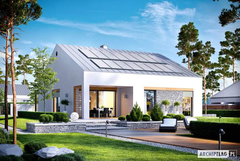 Projekt domu Ralf II G1 ENERGO PLUS - wizualizacja ogrodowa