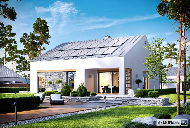 Projekt domu Ralf II G1 ENERGO PLUS - wizualizacja ogrodowa