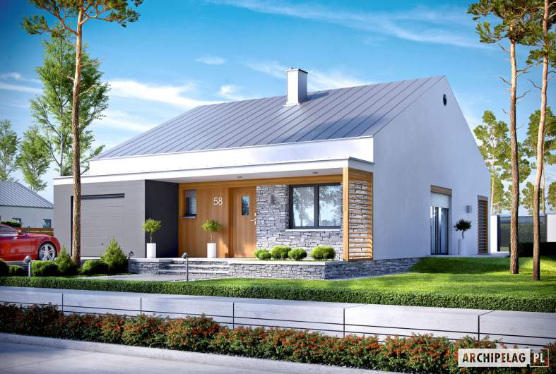 Projekt domu Ralf II G1 ENERGO PLUS - wizualizacja frontowa