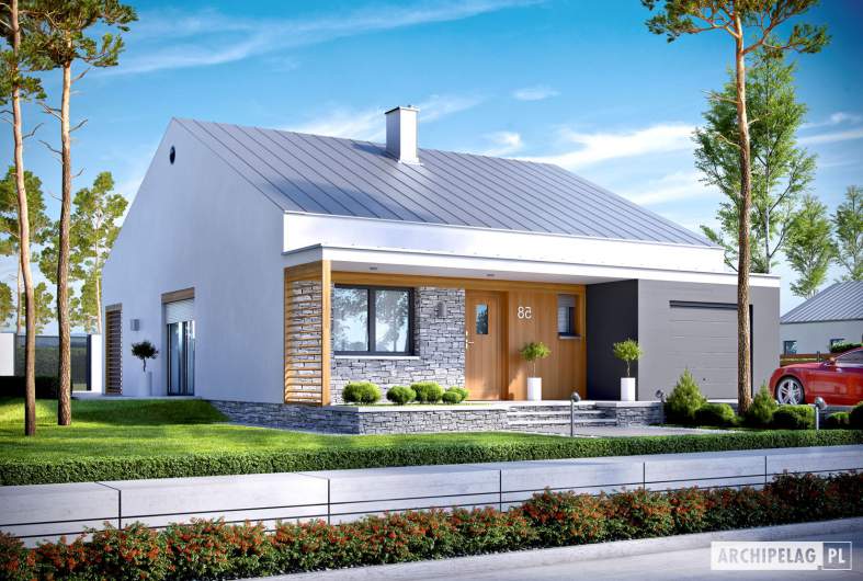 Projekt domu Ralf II G1 ENERGO PLUS - wizualizacja frontowa