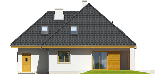 Jared II G1 - Projekt domu Jarek II G1 - elewacja tylna