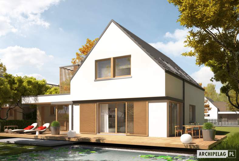 Projekt domu Markus G1 ENERGO PLUS - wizualizacja ogrodowa