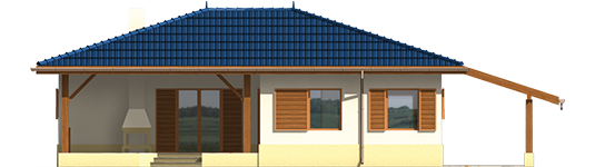 Anell - Projekt domu Anielka (z wiatą) - elewacja tylna