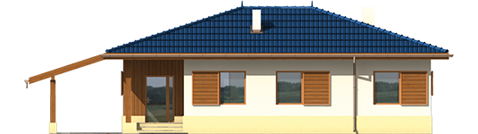 Anell - Projekt domu Anielka (z wiatą) - elewacja frontowa