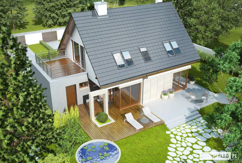 Projekt domu Tim G1 (wersja A) - widok z góry