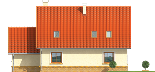 Will G1 - Projekt domu Wisienka G1 - elewacja tylna