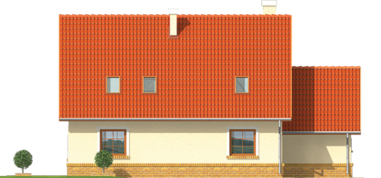 Will G1 - Projekt domu Wisienka G1 - elewacja tylna