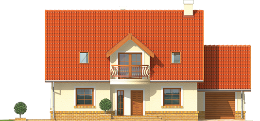 Will G1 - Projekt domu Wisienka G1 - elewacja frontowa