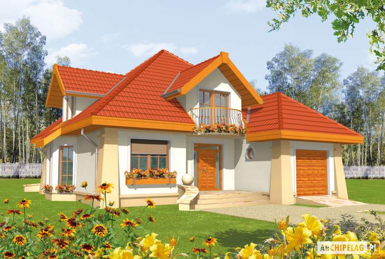 Projekt domu Atena G1 - wizualizacja frontowa