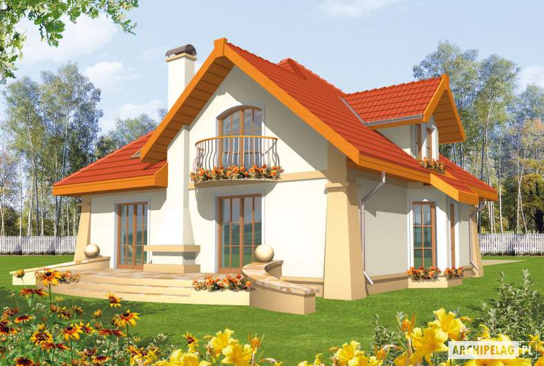 Projekt domu Atena G1 - wizualizacja ogrodowa