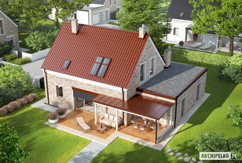 Projekt domu Tymon G1 (wersja A) - widok z góry