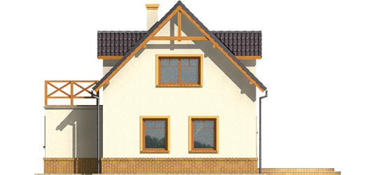 Ty - Projekt domu Teodozja - elewacja tylna