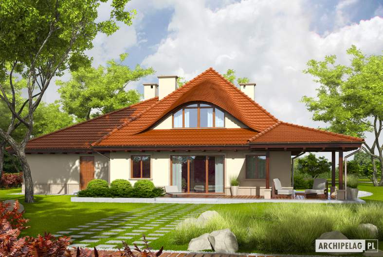Projekt domu Petra II G2 - Projekty domów ARCHIPELAG - Petra II G2 - wizualizacja ogrodowa