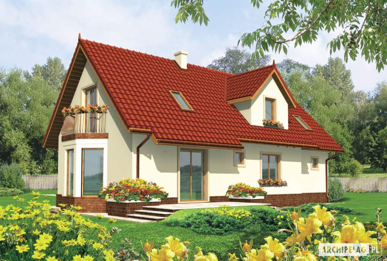 Projekt domu Megi G1 - wizualizacja ogrodowa