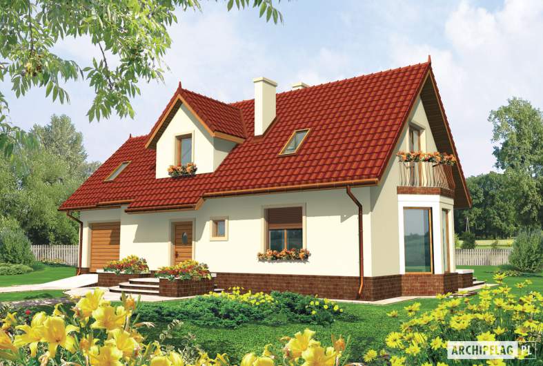 Projekt domu Megi G1 - wizualizacja frontowa