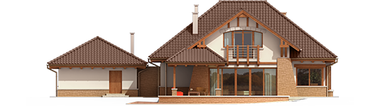 Edd G2 Mocca - Projekt domu Edek G2 Mocca - elewacja tylna