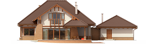 Edd G2 Mocca - Projekt domu Edek G2 Mocca - elewacja tylna