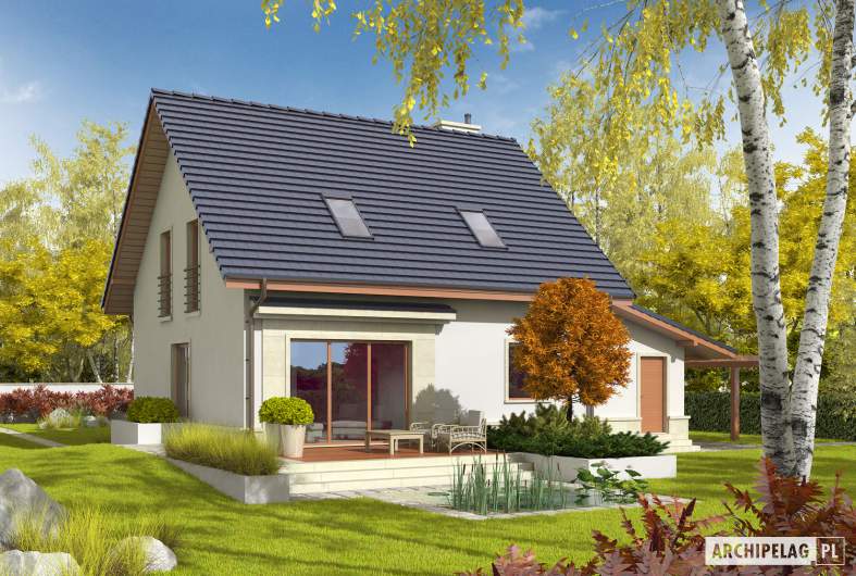 Projekt domu Sebastian G1 - wizualizacja ogrodowa
