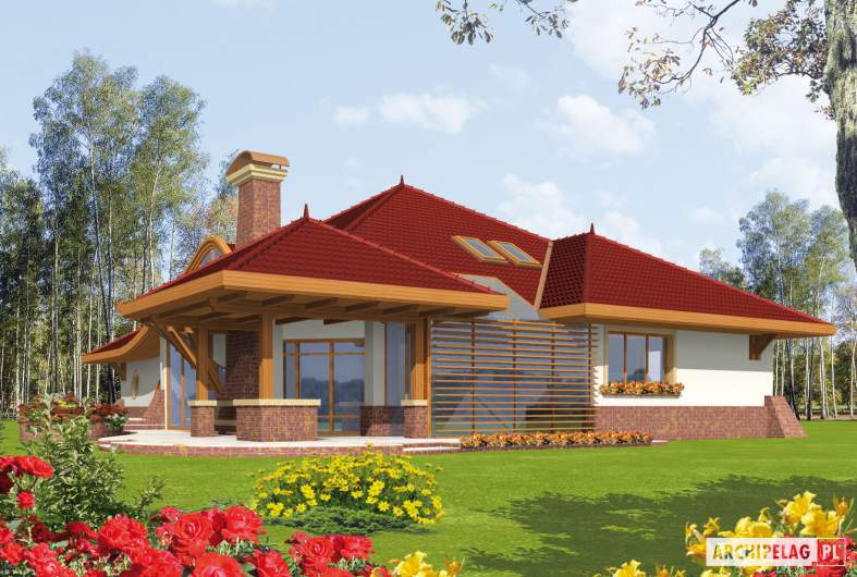 Projekt domu Henryk G1 - wizualizacja ogrodowa