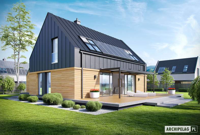 Projekt domu EX 16 G1 - wizualizacja ogrodowa