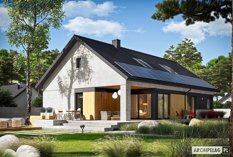 Projekt domu Daniel VII G2 ENERGO PLUS - wizualizacja ogrodowa