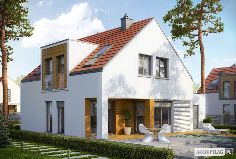 Projekt domu Pedro II G1 ENERGO - wizualizacja ogrodowa
