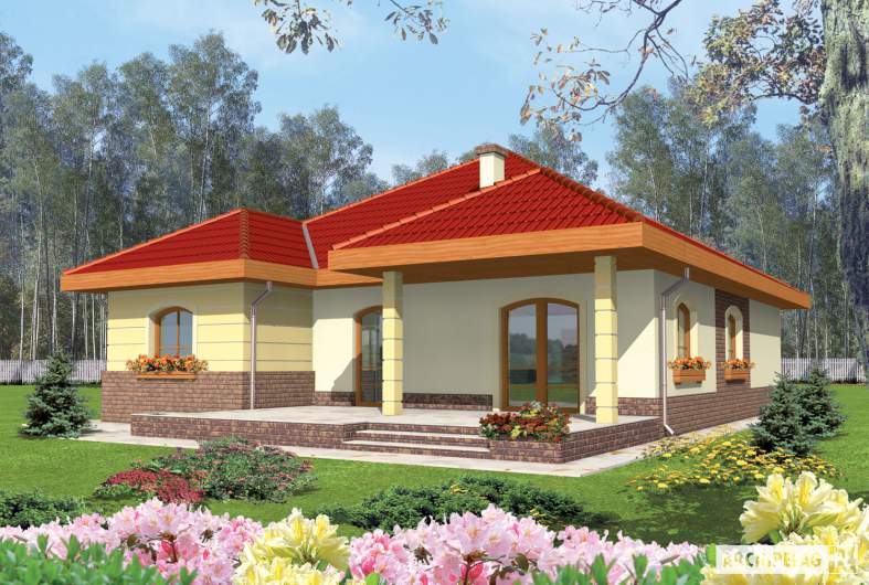 Projekt domu Cezaria G1 - wizualizacja frontowa