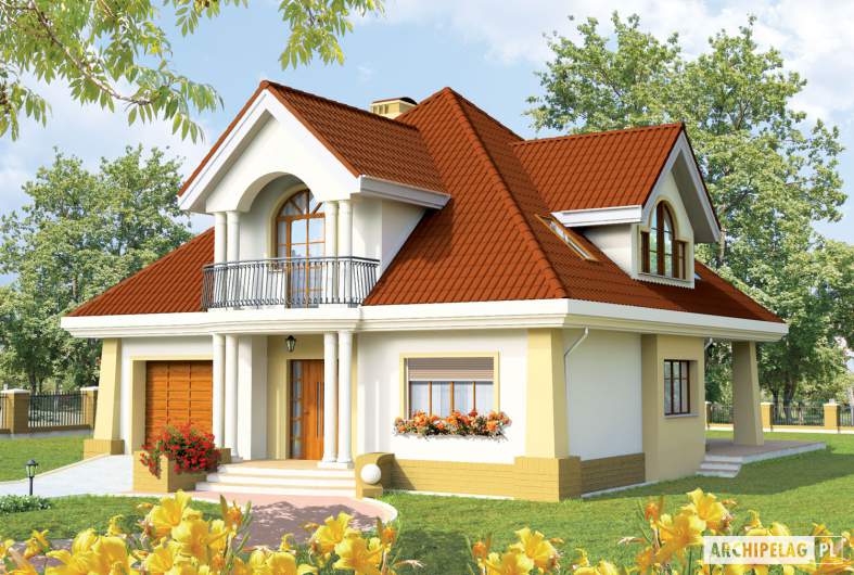 Projekt domu Emilka G1 - wizualizacja frontowa