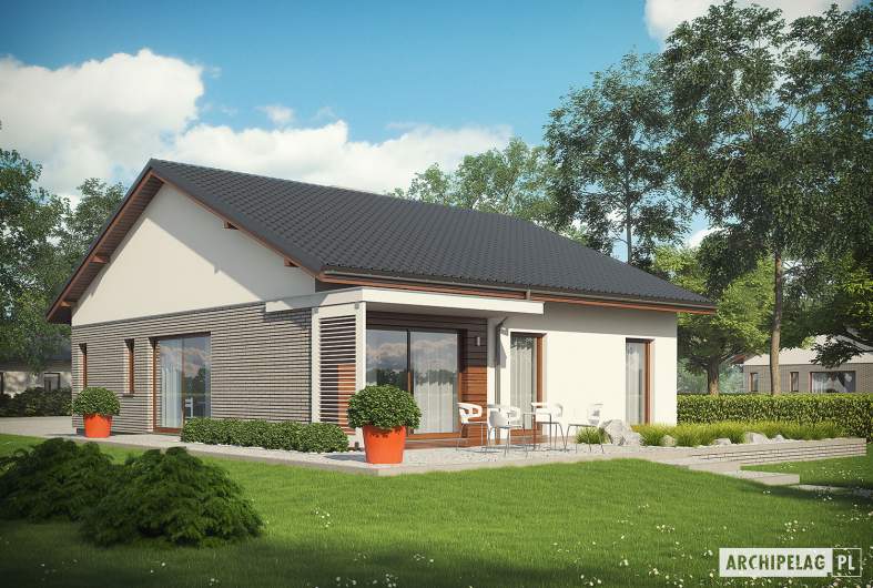 Projekt domu Armando II G1 ENERGO PLUS (wiązary) - wizualizacja ogrodowa