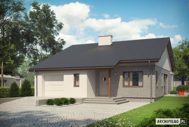 Projekt domu Armando II G1 ENERGO PLUS (wiązary) - wizualizacja frontowa