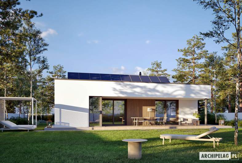 Projekt domu Mini 25 MODERN PLUS – wizualizacja ogrodowa