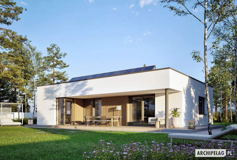 Projekt domu Mini 25 MODERN PLUS – wizualizacja ogrodowa