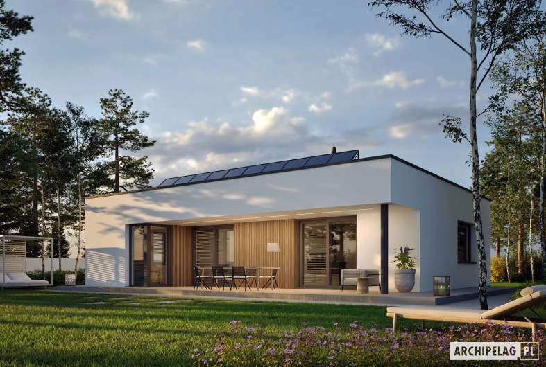 Projekt domu Mini 25 MODERN PLUS – wizualizacja ogrodowa