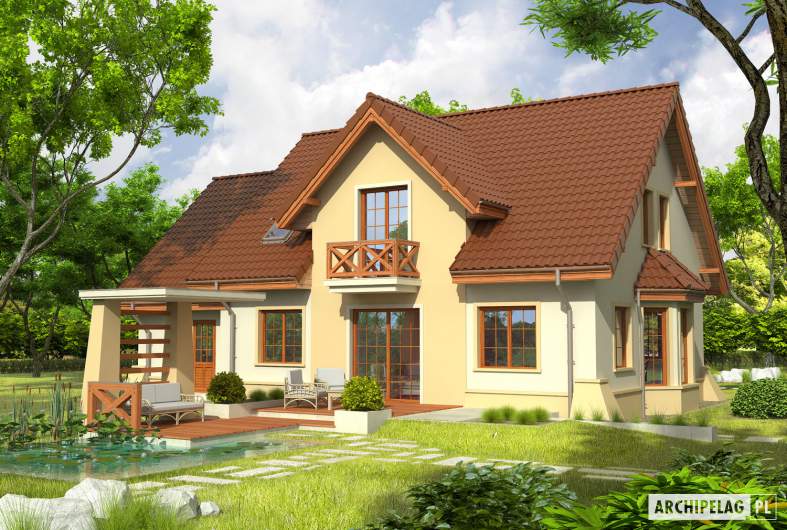 Projekt domu Andrzej G1 - Projekty domów ARCHIPELAG - Andrzej G1 - wizualizacja ogrodowa